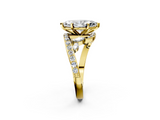 Yellow gold Marquise Solitaire with Pavé Twist Band and Four-Prong Setting_78