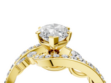 Yellow gold Marquise Solitaire with Pavé Twist Band and Four-Prong Setting_80