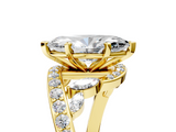 Yellow gold Marquise Solitaire with Pavé Twist Band and Four-Prong Setting_81