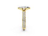 Yellow gold Marquise Solitaire with Pave Band and Four-Prong Setting_10