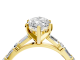 Yellow gold Marquise Solitaire with Side Baguettes and Channel Set Band_43