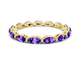 Yellow gold Marquise Tanzanite Eternity Band with U-Prong Setting_12
