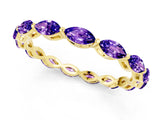 Yellow gold Marquise Tanzanite Eternity Band with U-Prong Setting_13