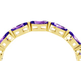 Yellow gold Marquise Tanzanite Eternity Band with U-Prong Setting_16