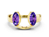 Yellow gold Marquise Tanzanite Open Band Ring with Tension Setting_18