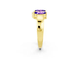 Yellow gold Marquise Tanzanite Open Band Ring with Tension Setting_20