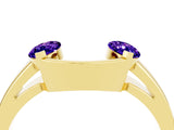 Yellow gold Marquise Tanzanite Open Band Ring with Tension Setting_22