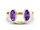 Yellow gold Marquise Tanzanite Open Band Ring with Tension Setting_30