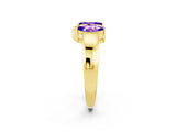 Yellow gold Marquise Tanzanite Open Band Ring with Tension Setting_32