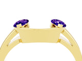 Yellow gold Marquise Tanzanite Open Band Ring with Tension Setting_34