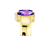 Yellow gold Marquise Tanzanite Open Band Ring with Tension Setting_35