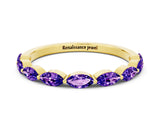 Yellow gold Marquise Tanzanite Prong Set Half-Eternity Band_6