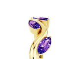 Yellow gold Marquise Tanzanite Twisted Band with Prong Setting_11