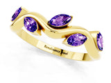 Yellow gold Marquise Tanzanite Twisted Band with Prong Setting_7