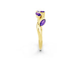 Yellow gold Marquise Tanzanite Twisted Band with Prong Setting_8
