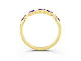 Yellow gold Marquise Tanzanite Twisted Band with Prong Setting_9