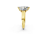 Yellow gold Marquise Three-Stone Diamond Ring with Prong Setting on a Classic Band_17