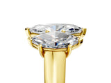 Yellow gold Marquise Three-Stone Diamond Ring with Prong Setting on a Classic Band_20
