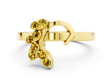 Yellow gold Marquise Yellow Sapphire Cluster Bypass Ring with Prong Setting_18