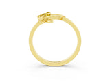 Yellow gold Marquise Yellow Sapphire Cluster Bypass Ring with Prong Setting_21