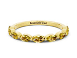 Yellow gold Marquise Yellow Sapphire Half Eternity Band with Prong Setting_18