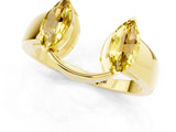 Yellow gold Marquise Yellow Sapphire Open Band Ring with Tension Setting_19