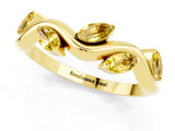 Yellow gold Marquise Yellow Sapphire Twisted Band with Prong Setting_19