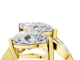 Yellow gold Marquise and Pear Diamond Toi Moi Ring with Baguette Diamond Accents_4