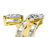 Yellow gold Marquise and Pear Diamond Toi Moi Ring with Baguette Diamond Accents_5