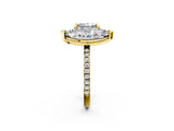 Yellow gold Marquise and Princess Toi Moi Ring with Prong Setting and Micro Pave Band 2