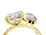 Yellow gold Marquise and Princess Toi Moi Ring with Prong Setting and Micro Pave Band 4