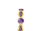 Yellow gold Marquise and Round Amethyst Milgrain Band with Bezel Setting_11