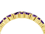 Yellow gold Marquise and Round Amethyst Vine Eternity Band with Prong Setting_10