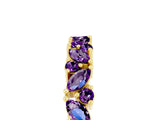 Yellow gold Marquise and Round Amethyst Vine Eternity Band with Prong Setting_11