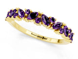 Yellow gold Marquise and Round Amethyst Vine Eternity Band with Prong Setting_7