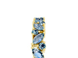 Yellow gold Marquise and Round Aquamarine Vine Eternity Band with Prong Setting_11