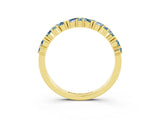 Yellow gold Marquise and Round Aquamarine Vine Eternity Band with Prong Setting_9