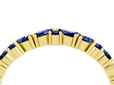 Yellow gold Marquise and Round Blue Sapphire Vine Eternity Band with Prong Setting_10
