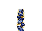 Yellow gold Marquise and Round Blue Sapphire Vine Eternity Band with Prong Setting_11