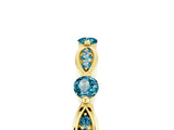Yellow gold Marquise and Round Blue Topaz Milgrain Band with Bezel Setting_11
