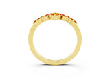Yellow gold Marquise and Round Citrine Chevron Band with Prong Setting_9