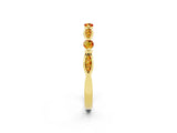 Yellow gold Marquise and Round Citrine Milgrain Band with Bezel Setting_8
