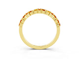 Yellow gold Marquise and Round Citrine Vine Eternity Band with Prong Setting_9