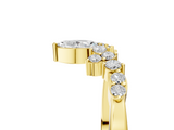 Yellow gold Marquise and Round Diamond Chevron Band with Prong Setting_90