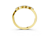 Yellow gold Marquise and Round Diamond Half Eternity Band with Prong Setting_5