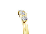 Yellow gold Marquise and Round Diamond Half Eternity Band with Prong Setting_7