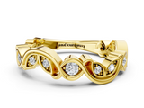 Yellow gold Marquise and Round Diamond Infinity Eternity Band with Bezel Setting_23