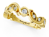 Yellow gold Marquise and Round Diamond Infinity Eternity Band with Bezel Setting_24
