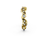 Yellow gold Marquise and Round Diamond Infinity Eternity Band with Bezel Setting_25