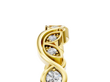 Yellow gold Marquise and Round Diamond Infinity Eternity Band with Bezel Setting_28